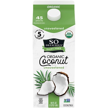 So Delicious Dairy Free Unsweetened Original Organic Coconutmilk Half Gallon